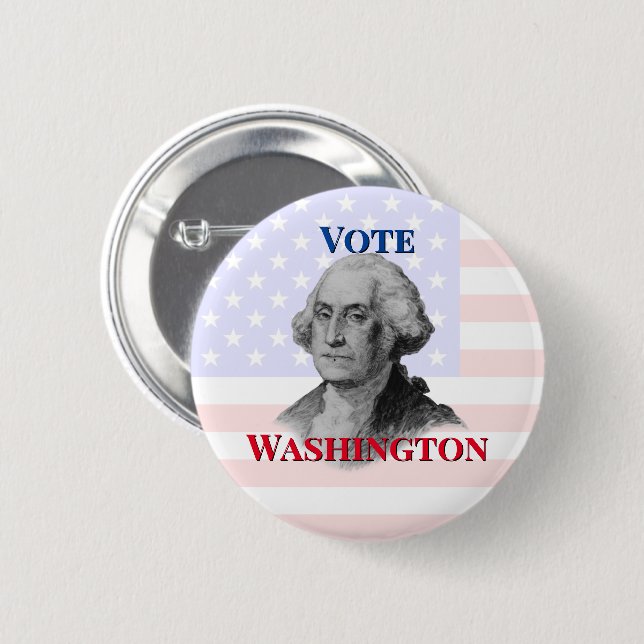 Rösta för George Washington Button Knapp (Framsida & baksida)