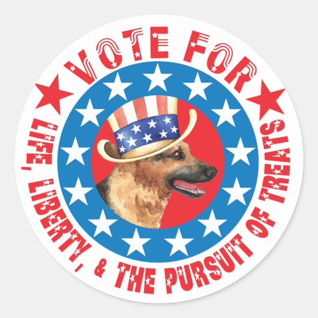 Rösta för GSD Runt Klistermärke (Framsida)