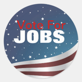 Rösta för jobbstämpel runt klistermärke