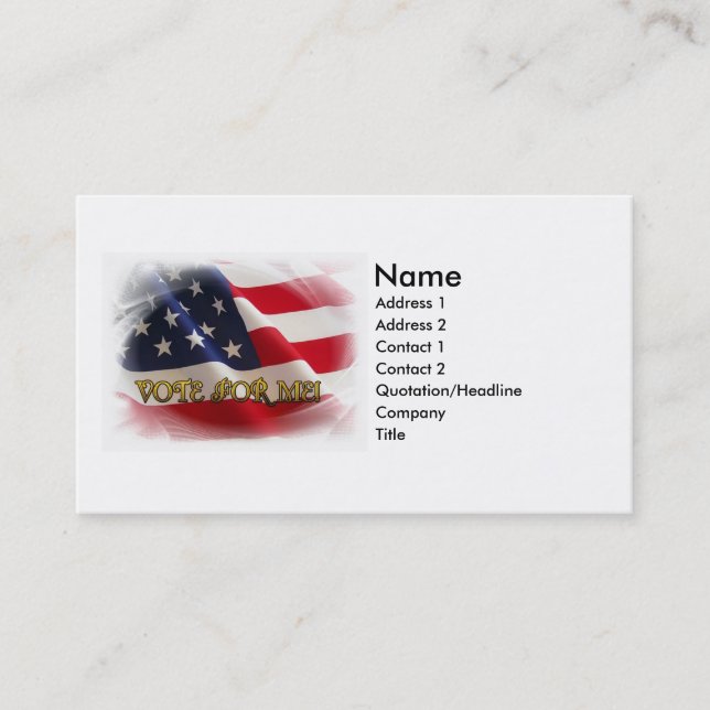 Rösta för mig visitkort (Framsida)