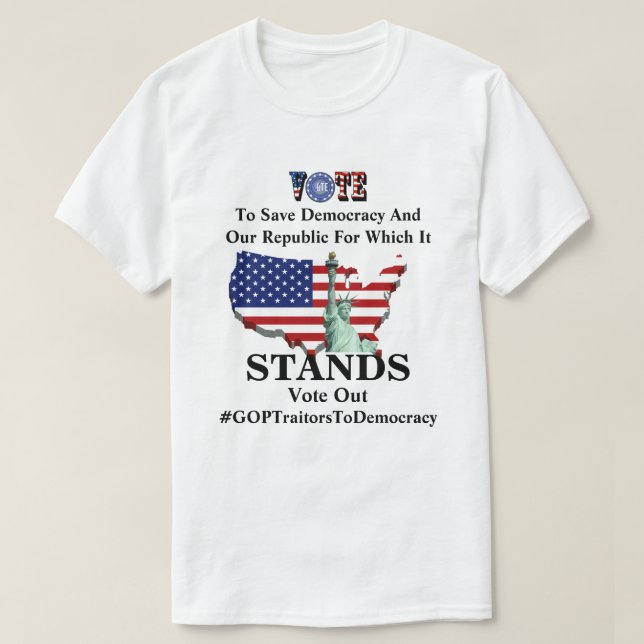 Rösta för Spara demokrati och vår republik T Shirt (Design framsida)