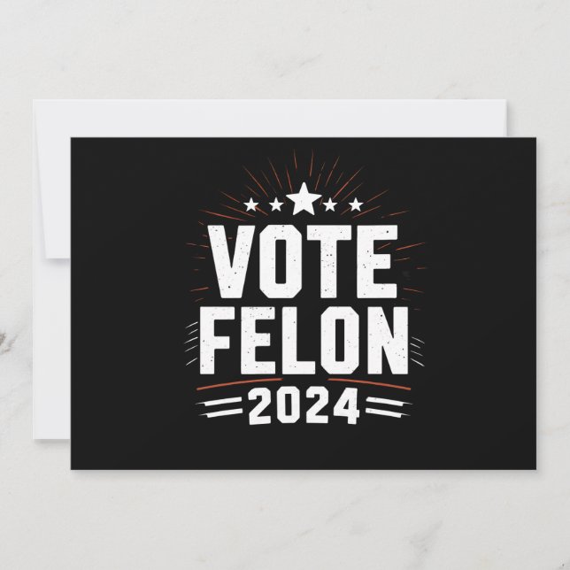 Rösta Förbrytare Trump 2024 Rolig Val Rösta  Inbjudningar (Framsida)