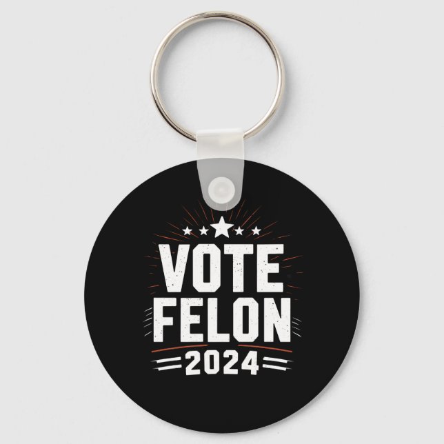 Rösta Förbrytare Trump 2024 Rolig Val Rösta  Nyckelring (Framsida)