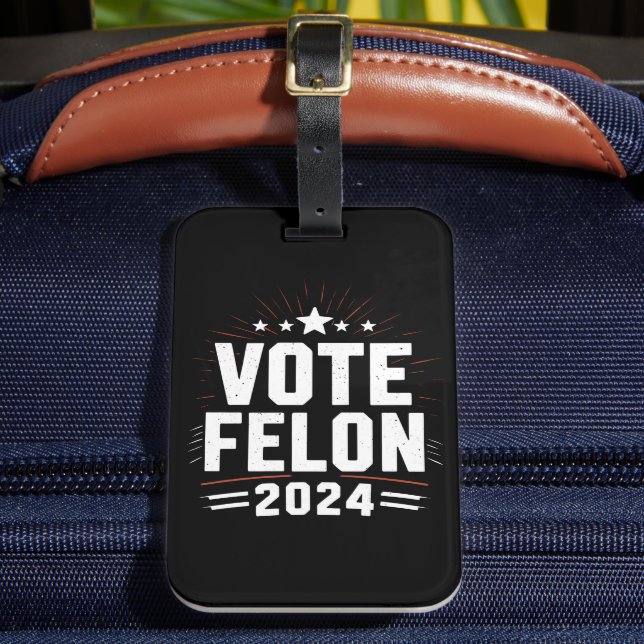 Rösta Förbrytare Trump 2024 Roligt Val Rösta  Bagagebricka (Framsida Insitu 2)