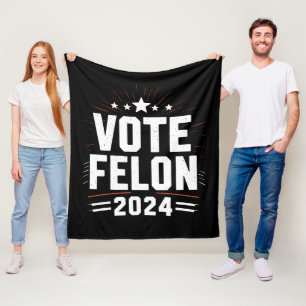 Rösta Förbrytare Trump 2024 Roligt Val Rösta  Fleecefilt