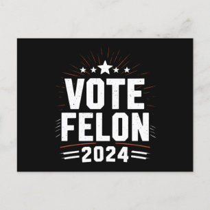 Rösta Förbrytare Trump 2024 Roligt Val Rösta Vykort