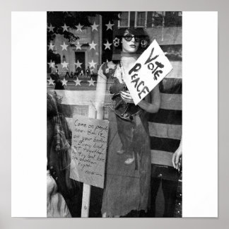 Rösta fred, ett svartvitt tryck