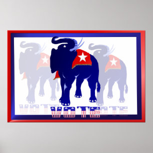 Rösta gården undertecknar den REPUBLIKANSKA Poster