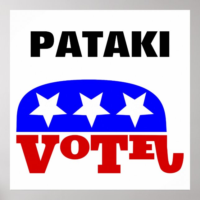Rösta George Pataki Republican Elephant Poster (Framsidan)