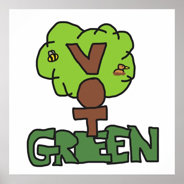 Rösta Grönt Party Poster (Framsidan)