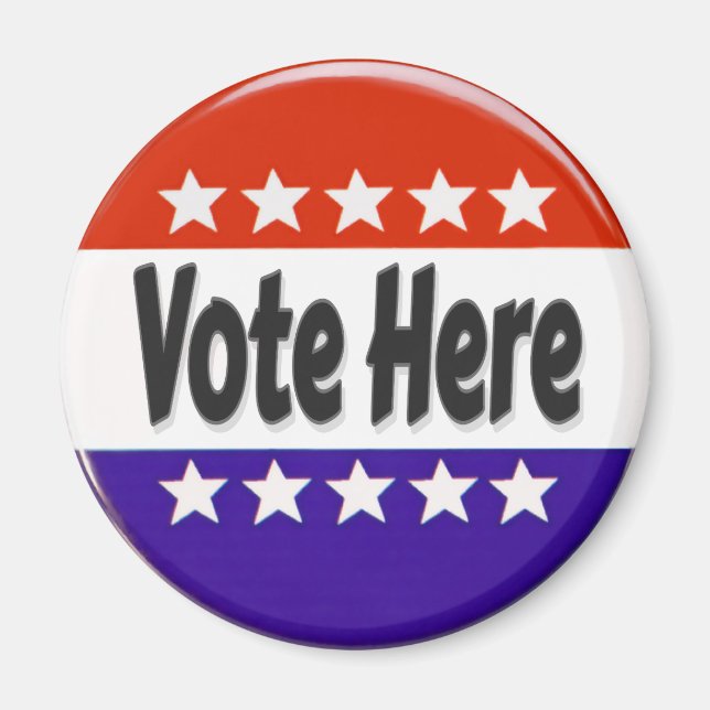 Rösta här magnet (Framsidan)