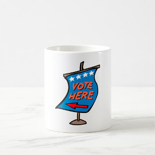Rösta här-tecken kaffemugg