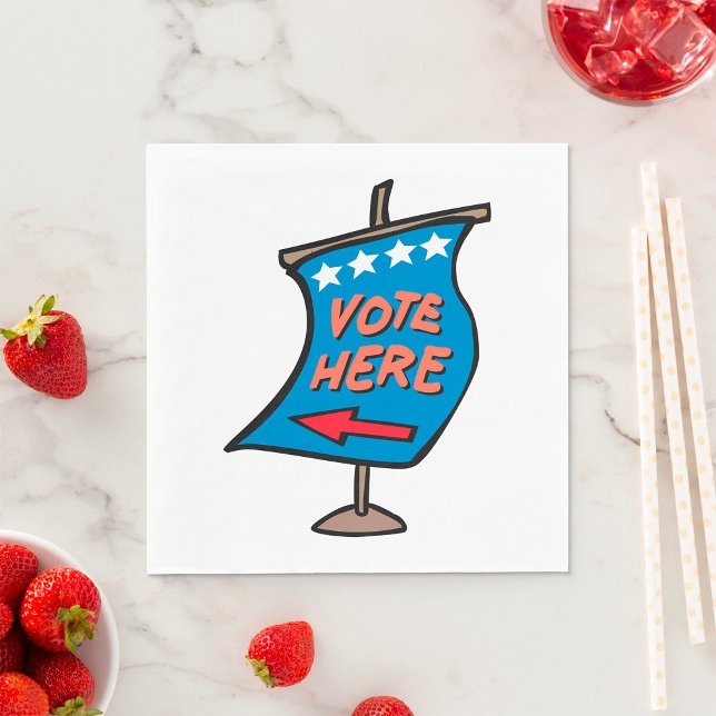 Rösta här-tecken pappersservett (Skapare uppladdad)