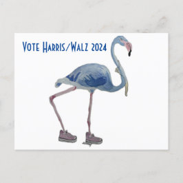 Rösta Harris/Walz  Blå FLAmingo med Pärlor Brevkor Vykort