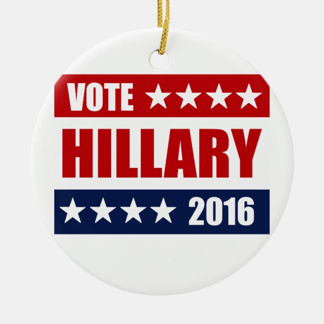 RÖSTA HILLARY 2016.png Julgransprydnad Keramik (Framsidan)