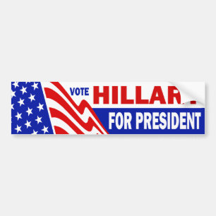 Rösta Hillary för president Bildekal