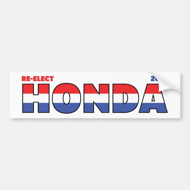 Rösta Honda 2010 Val Röda Vita och Blå Bildekal (Framsidan)