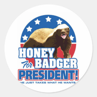 Rösta honey badger för president runt klistermärke