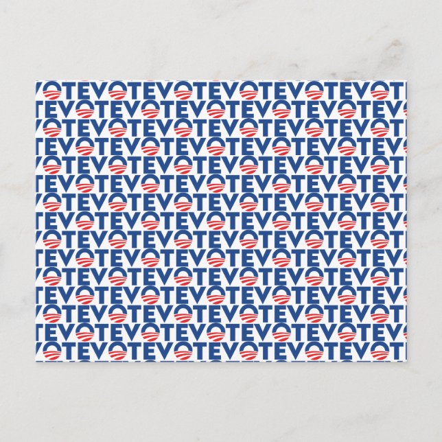 Rösta hopp om rött vitt blått modern typografi i m vykort (Framsida)