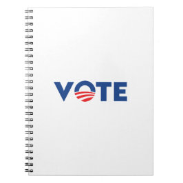 Rösta hopp: röd vit och blå typografi demokrat anteckningsbok