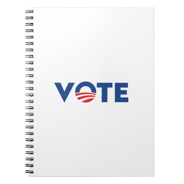 Rösta hopp: röd vit och blå typografi demokrat anteckningsbok (Framsidan)