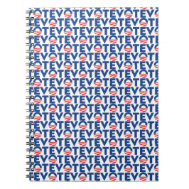 Rösta hopp, vit och blå typografi mönster anteckningsbok