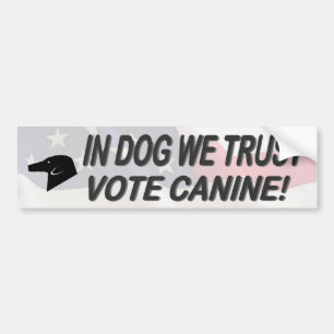 Rösta Hund med American Flagga Bumper Sticker Bildekal