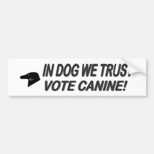 Rösta Hund med svart text Bildekal
