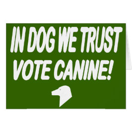 Rösta Hund med vit text Hälsningskort