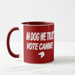 Rösta Hund med vit text Mugg