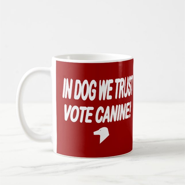 Rösta Hund med vit text Mugg (Vänster)