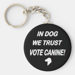 Rösta Hund med vit text Nyckelring