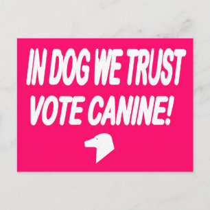Rösta Hund med vit text Vykort