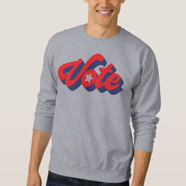 Rösta i Blå röda fet Brev Sweatshirt (Framsida)