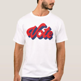 Rösta i Blå röda feta Brev T-shirt