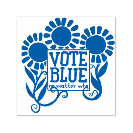 Rösta i blått oavsett vem som självfärgande stämpel