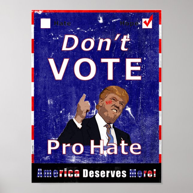 Rösta inte Pro Hate Kampanj Poster (Framsidan)
