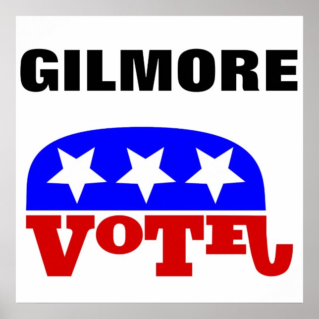 Rösta Jim Gilmore Republican Elephant Poster (Framsidan)