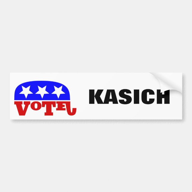 Rösta John Kasich Republican Elephant Bildekal (Framsidan)