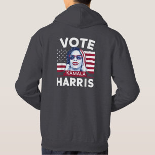 Rösta Kamala Harris 2024 President USA Flagga Hoodie
