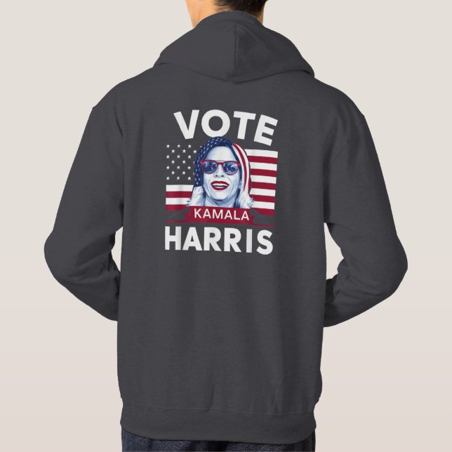 Rösta Kamala Harris 2024 President USA Flagga Hoodie (Baksida)