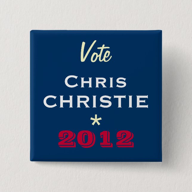 Rösta kampanjen för Chris CHRISTIE 2012 knäppas Knapp (Framsida)