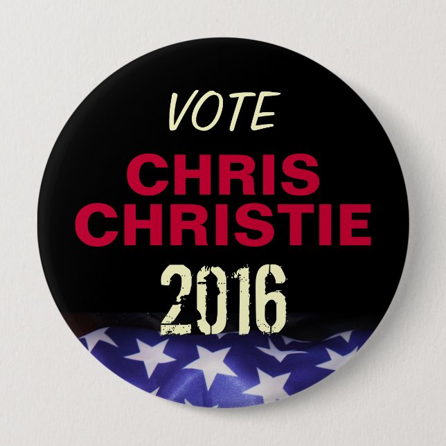 Rösta kampanjen för Chris CHRISTIE 2016 knäppas Knapp (Framsida)