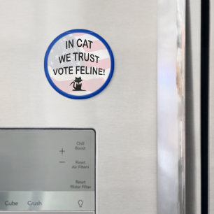 Rösta katt med amerikansk Flagga Magnet