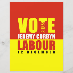Rösta Labour Jeremy Corbyn Pappersark Dubbelsidig