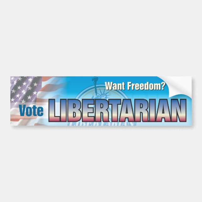 Rösta Libertarian Bildekal (Framsidan)