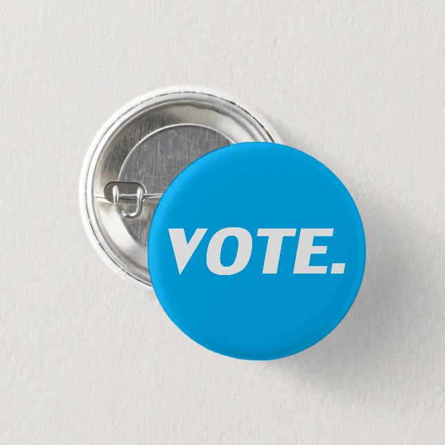 Rösta ljusblå knapp och vit knapp (Framsida & baksida)