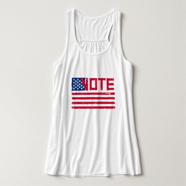 Rösta med USA flagga Linne Med Racerback (Design framsida)