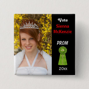 Rösta mig för Prom Queen (Grönt) Knapp