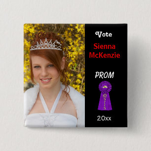 Rösta mig för Prom Queen (Lila) Knapp